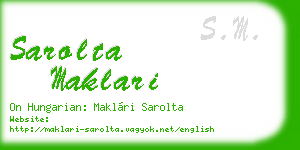 sarolta maklari business card