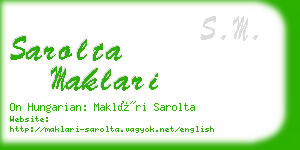 sarolta maklari business card